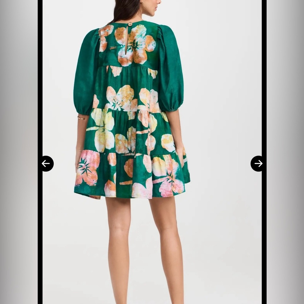Elisamama Floral Women’s Dress - Green and Orange - Picture 2 of 9